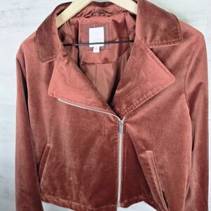LC Lauren Conrad Velvet Moto Jacket